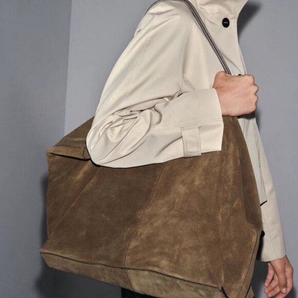 New Trending Large Faux Suede Tote Bag - Picture 8 of 13